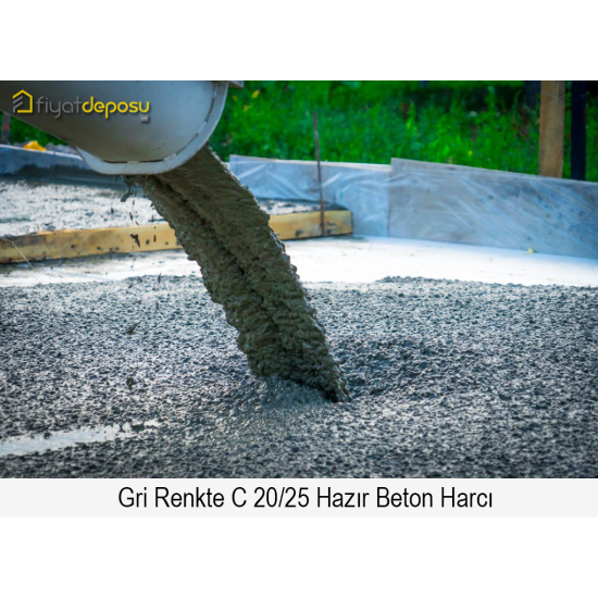 Gri Renkte C 20/25 Basınç Dayanımında Hazır Beton Harcı