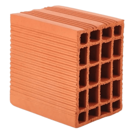 Zümrüt Kiremit Tuğla - 13,5’luk Tuğla - 185 x 135 x 185 mm Ebatlarında Yatay Delikli Tuğla