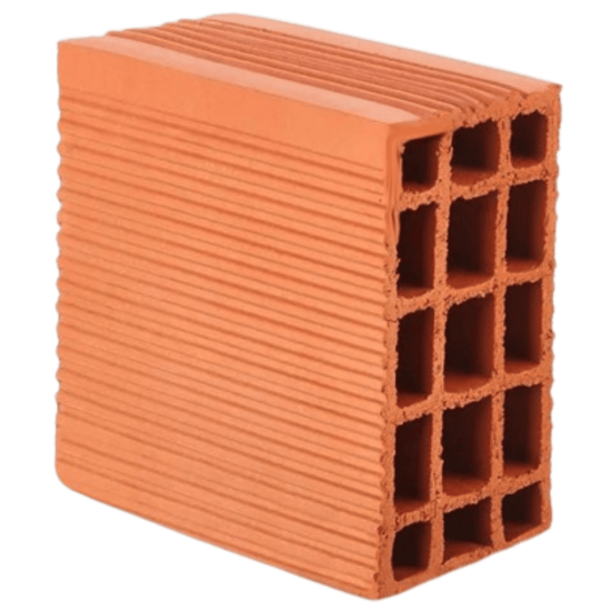 Zümrüt Kiremit Tuğla - 8,5’luk Tuğla - 185 x 85 x 185 mm Ebatlarında Yatay Delikli Tuğla