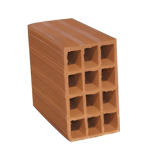 Kudret Tuğla - 12'lik Tuğla - 250 x 120 x 200 mm Ebatlarında Yatay Delikli Tuğla