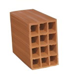 Kudret Tuğla - 12 x 25 x 25'lik Tuğla - 250 x 120 x 250 mm Ebatlarında Yatay Delikli Tuğla