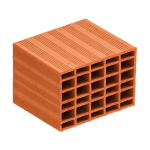 250 x 250 x 200 mm Ebatlarında Yatay Delikli Tuğla