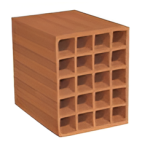 Kudret Tuğla - 24 x 13,5'luk Tuğla - 235 x 135 x 240 mm Ebatlarında Yatay Delikli Tuğla