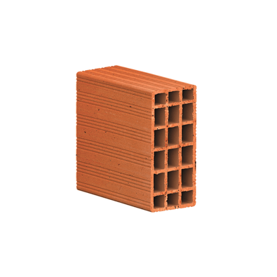 235 x 100 x 235 mm Ebatlarında Yatay Delikli Tuğla