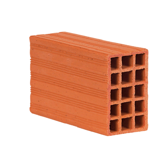 280 x 100 x 190 mm Ebatlarında Yatay Delikli Tuğla