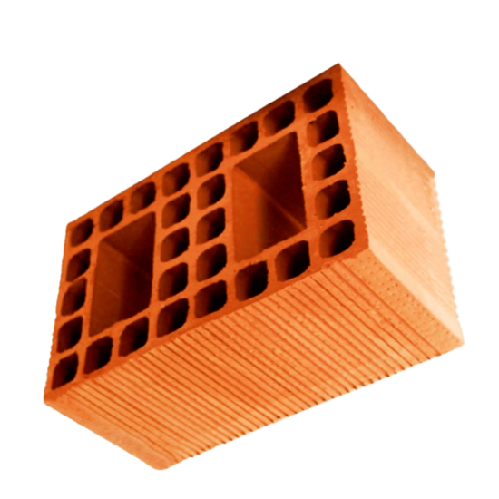 Zümrüt Kiremit Tuğla - Yuvarlak Yığma Tuğla - 285 x 185 x 135 mm Ebatlarında Düşey Delikli Tuğla
