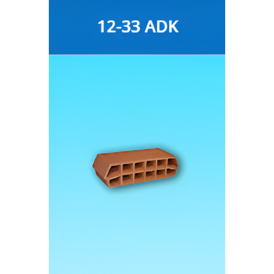 Kudret Tuğla - 12 x 33'lük ADK Taşıyıcı Asmolen Kulaklı Döşeme Dolgu Tuğlası - 200 x 330 x 120 mm Ebatlarında