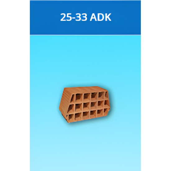 Kudret Tuğla - 25 x 33'lük ADK Taşıyıcı Asmolen Kulaklı Döşeme Dolgu Tuğlası - 200 x 330 x 250 mm Ebatlarında