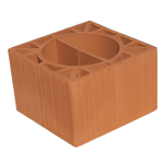 Kudret Tuğla - 25 x 25'lik Yuvarlak Baca Tuğlası - 250 x 250 x 190 mm Ebatlarında