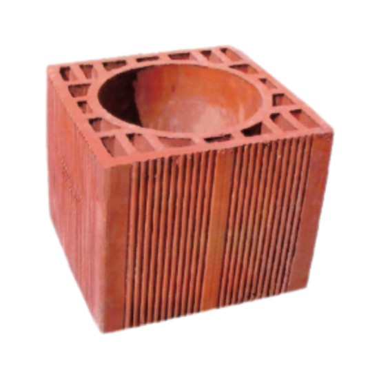 Tekinler Baf Tuğla - Süper Yuvarlak Baca Tuğlası - 250 x 250 x 190 mm Ebatlarında