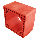 300 x 300 x 190 mm Ebatlarında Yuvarlak Baca Tuğlası