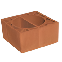 Kudret Tuğla - 30 x 30'luk Yuvarlak Baca Tuğlası - 300 x 300 x 190 mm Ebatlarında