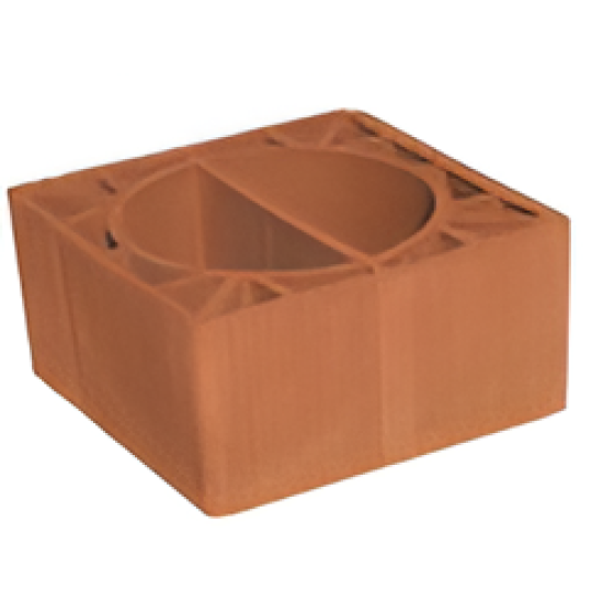 Kudret Tuğla - 30 x 30'luk Yuvarlak Baca Tuğlası - 300 x 300 x 190 mm Ebatlarında