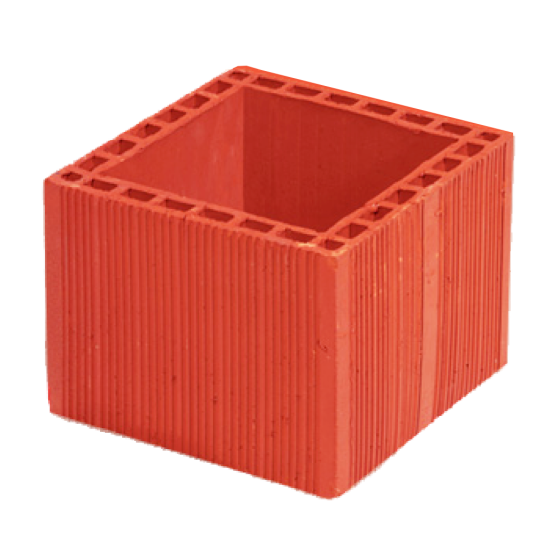 240 x 240 x 190 mm Ebatlarında Kare Baca Tuğlası