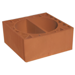 Kudret Tuğla - 35 x 35'lik Şömine Baca Tuğlası - 350 x 350 x 190 mm Ebatlarında