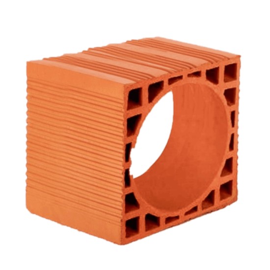 Zümrüt Kiremit Tuğla - 35'lik Kalorifer Baca Tuğlası - 350 x 350 x 190 mm Ebatlarında