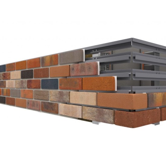 Farklı Renk Tonlarının Karışımı Renkte, 16-30 mm Kalınlıkta, Yüzey Alanı > 0.15 m² Giydirme Cephe Tuğlası