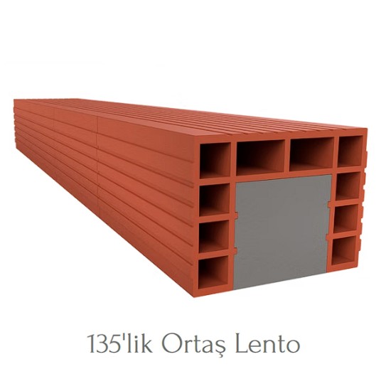 Ortaş Tuğla - 135'lik Ortaş Hazır Tuğla Lento - 135 mm Kalınlığında Ortaş Hazır Tuğla Lento