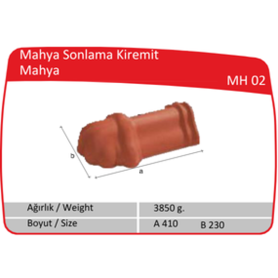 Çenesizler Toprak - Kiremit Tuğla - Mahya Sonlama Kiremit