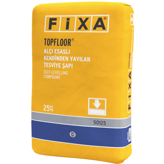 Fixa Yapı Kimyasalları - Topfloor Alçı Esaslı Kendinden Yayılan Tesviye Şapı (2 - 10 Mm)