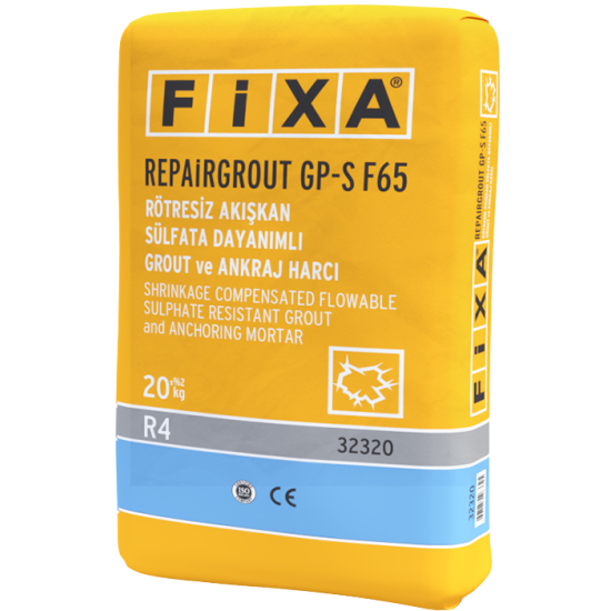 Fixa Yapı Kimyasalları - Repairgrout Gp-S F65 - Rötresiz Akışkan Sülfata Dayanıklı Grout ve Ankraj Harcı