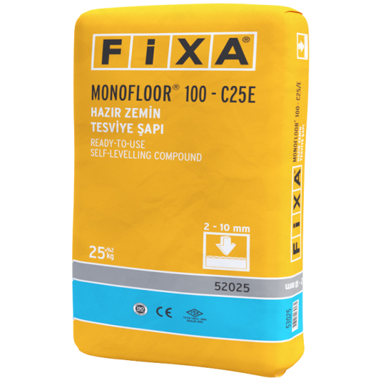 Fixa Yapı Kimyasalları - Monofloor 100 C25E - Hazır Zemin Tesviye Şapı (2 - 10 Mm)