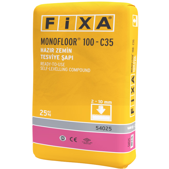 Fixa Yapı Kimyasalları - Monofloor 100 C35 - Hazır Zemin Tesviye Şapı (2 - 10 Mm)