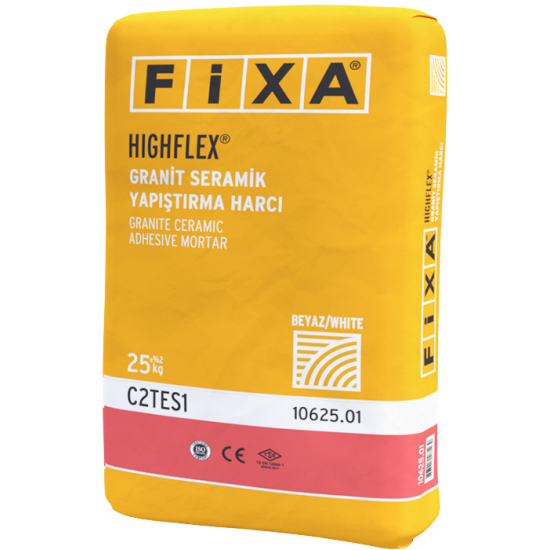 Fixa Yapı Kimyasalları - Hıghflex Granit Seramik Yapıştırma Harcı C2TES1 (Beyaz)