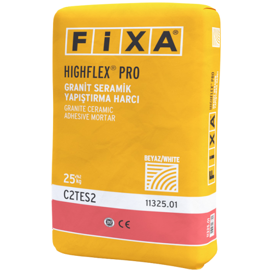 Fixa Yapı Kimyasalları - Hıghflex Pro Granit Seramik Yapıştırma Harcı C2TES2 (Beyaz)