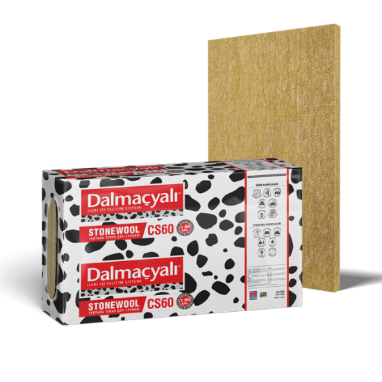 Filli Boya Dalmaçyalı - Stonewool CS60 Taşyünü Teras Çatı Levhası - Kalınlık: 5 cm