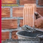 200 mm Kalınlığında Yatay Delikli Tuğlalarla Duvar Örülmesi Malzeme Dahil Yapılması Fiyatı