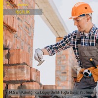 145 mm Kalınlığında W Sınıfı Düşey Delikli Tuğlalarla Duvar Örülmesi Malzeme Hariç İşçilik Fiyatı