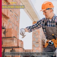 175 mm Kalınlığında W Sınıfı Düşey Delikli Tuğlalarla Duvar Örülmesi Malzeme Dahil Yapılması Fiyatı