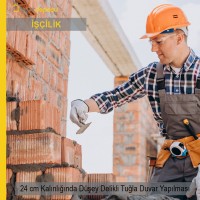 240 mm Kalınlığında AB Sınıfı Düşey Delikli Tuğlalarla Duvar Örülmesi Malzeme Hariç İşçilik Fiyatı