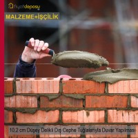 102 mm Kalınlığında Düşey Delikli Dış Cephe Tuğlalarıyla Duvar Örülmesi Malzeme Dahil Yapılması Fiyatı