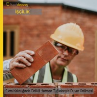 90 mm Kalınlığında Delikli Harman Tuğlalarıyla Duvar Örülmesi Malzeme Hariç İşçilik Fiyatı