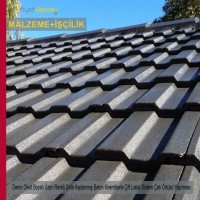 Demir Oksit Boyalı Üzeri Renkli Sırla Kaplanmış Beton Kiremitlerle Çift Latalı Sistem Çatı Örtüsü Malzeme Dahil Yapılması