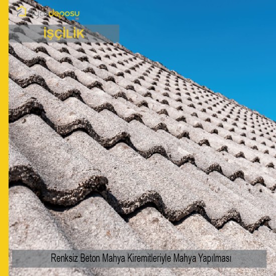 Renksiz Beton Mahya Kiremitleriyle Mahya Malzemesi Hariç İşçilik Yapılması