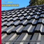 Demir Oksit Boyalı Üzeri Renkli Sırla Kaplanmış Beton Mahya Kiremitleriyle Mahya Malzeme Dahil Yapılması