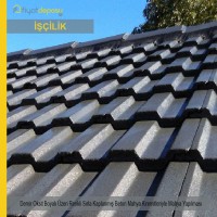 Demir Oksit Boyalı Üzeri Renkli Sırla Kaplanmış Beton Mahya Kiremitleriyle Mahya Malzemesi Hariç İşçilik Yapılması