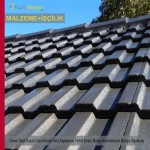 Demir Oksit Boyalı Üzeri Renkli Sırla Kaplanmış Perlitli Beton Mahya Kiremitleriyle Mahya Malzeme Dahil Yapılması