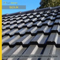 Demir Oksit Boyalı Üzeri Renkli Sırla Kaplanmış Perlitli Beton Mahya Kiremitleriyle Mahya Malzemesi Hariç İşçilik Yapılması