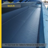 PVC Esaslı, Kendinden Kanallı, UV Dayanımlı, Kanatlı Oluk / Vadidere Su Yalıtımıyla minimum 50 cm Genişlikte Çatı Deresi Malzemesi Hariç İşçilik Yapılması
