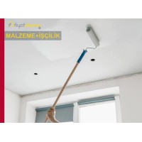Saten Alçılı İç Cephe Tavan Yüzeylerinin İki Kat Su Bazlı Tavan Boyasıyla Boyanması Malzeme Dahil Yapılması Fiyatı - Örtücülük Sınıf 2 - YOD Sınıf 5 - Parlaklık G3 Sınıfı