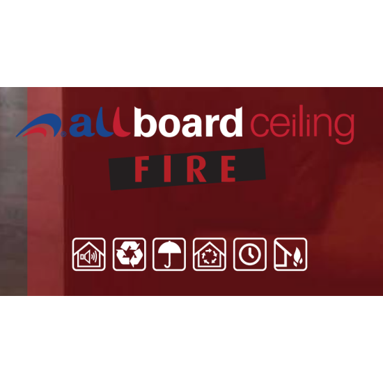 All Alçı - Allboard Ceiling Fire - Yangına Dayanımı Arttırılmış Alçı Levha (Kalınlık: 9,5 mm) (Tip: F)