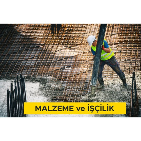 Beton santralinde üretilen veya satın alınan ve beton pompasıyla basılan, C 20/25 basınç dayanım sınıfında, gri renkte, normal hazır beton dökülmesi (beton nakli dahil) (Malzeme Dahil)