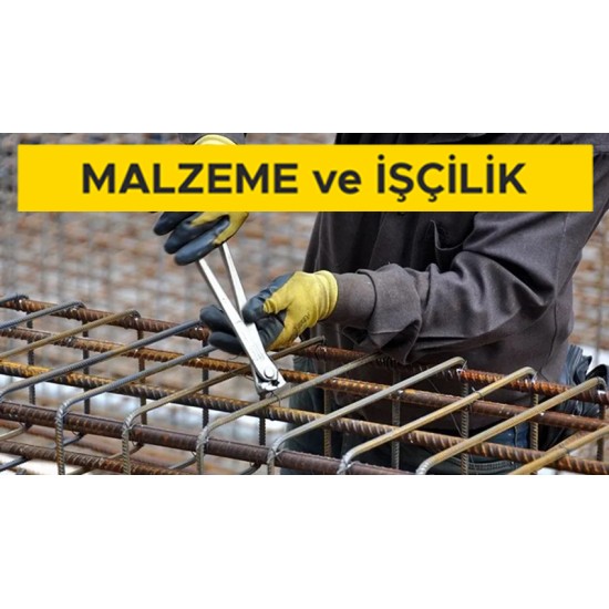 Ø 14 - Ø 28 mm nervürlü beton çelik çubuğu, çubukların kesilmesi, bükülmesi ve yerine konulması. (Malzeme Dahil)