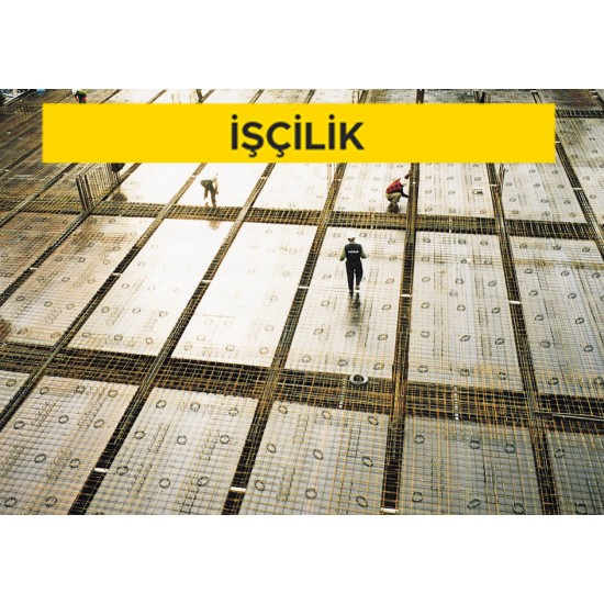 Nervürlü çelik hasırın yerine konulması 3,001-10,000 kg/m² (10,000 kg/m² dahil) (Malzeme Hariç) (İşçilik)