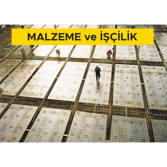 Nervürlü çelik hasırın yerine konulması 1,500-3,000 kg/m2 (3,000 kg/m2 dahil) (Malzeme Dahil)