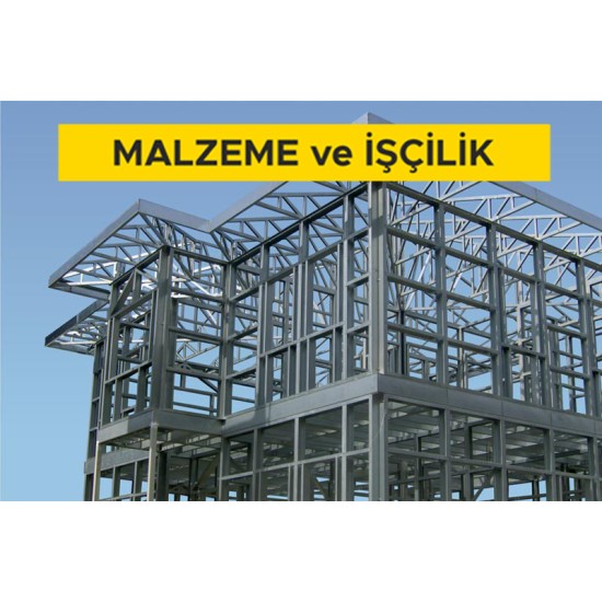 Profil demirlerinden çatı makası yapılması ve yerine konulması (Malzeme Dahil)